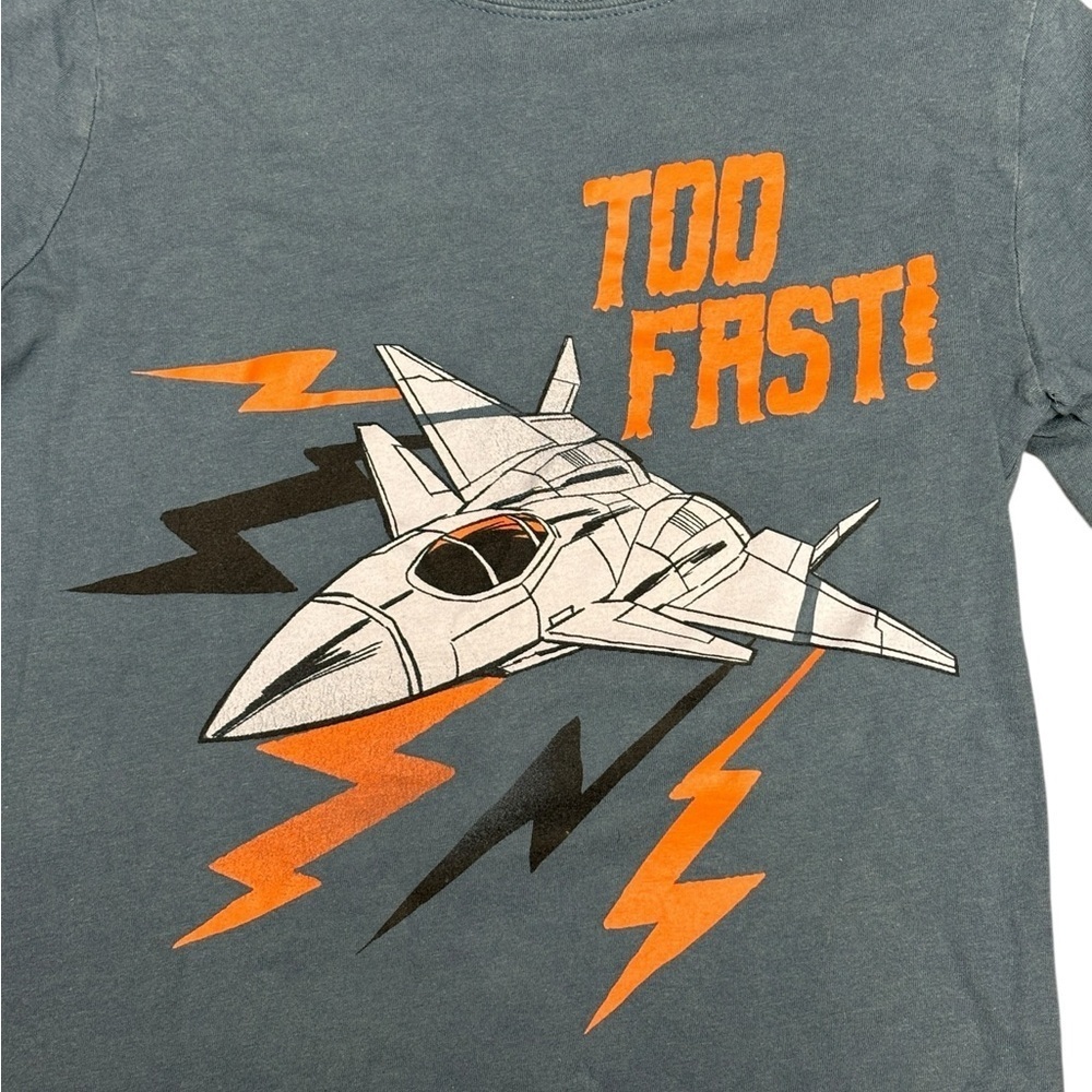 OshKosh B'gosh Red Monster Truck and Blue Fighter Jet Long Sleeve Shirts, GUC - Picture 5 of 9
